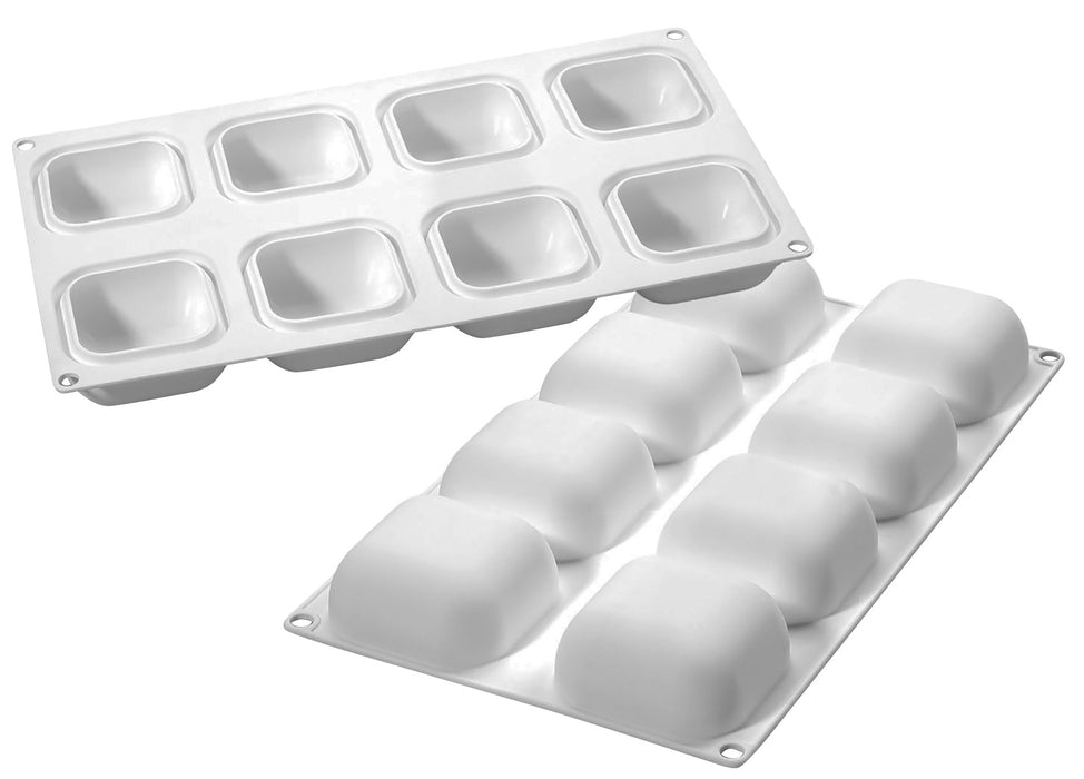 Moule Silicone - 8 Carrés bombés "GEM 100"